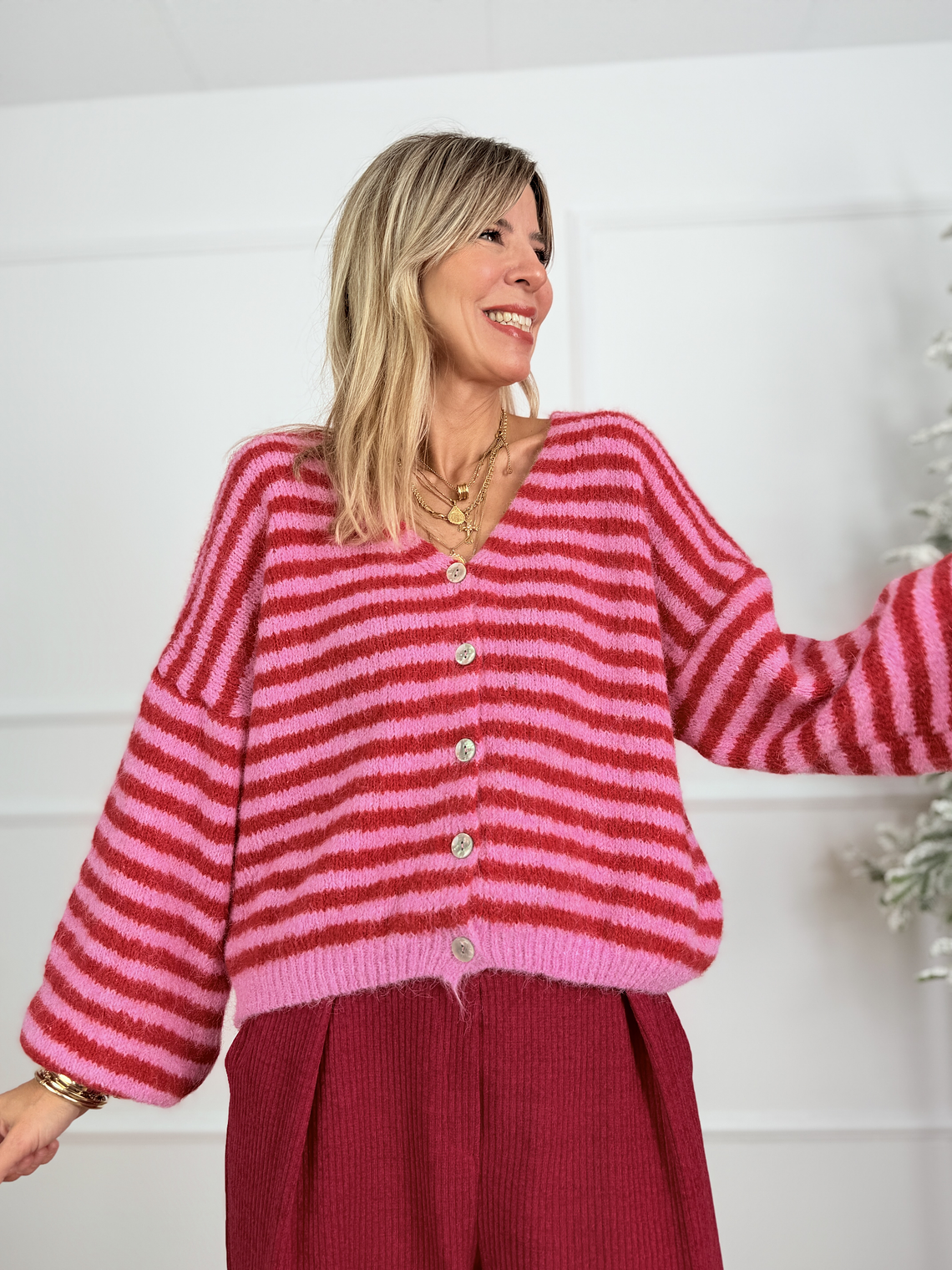 Carter Cardigan 51062 Pink/Red 1