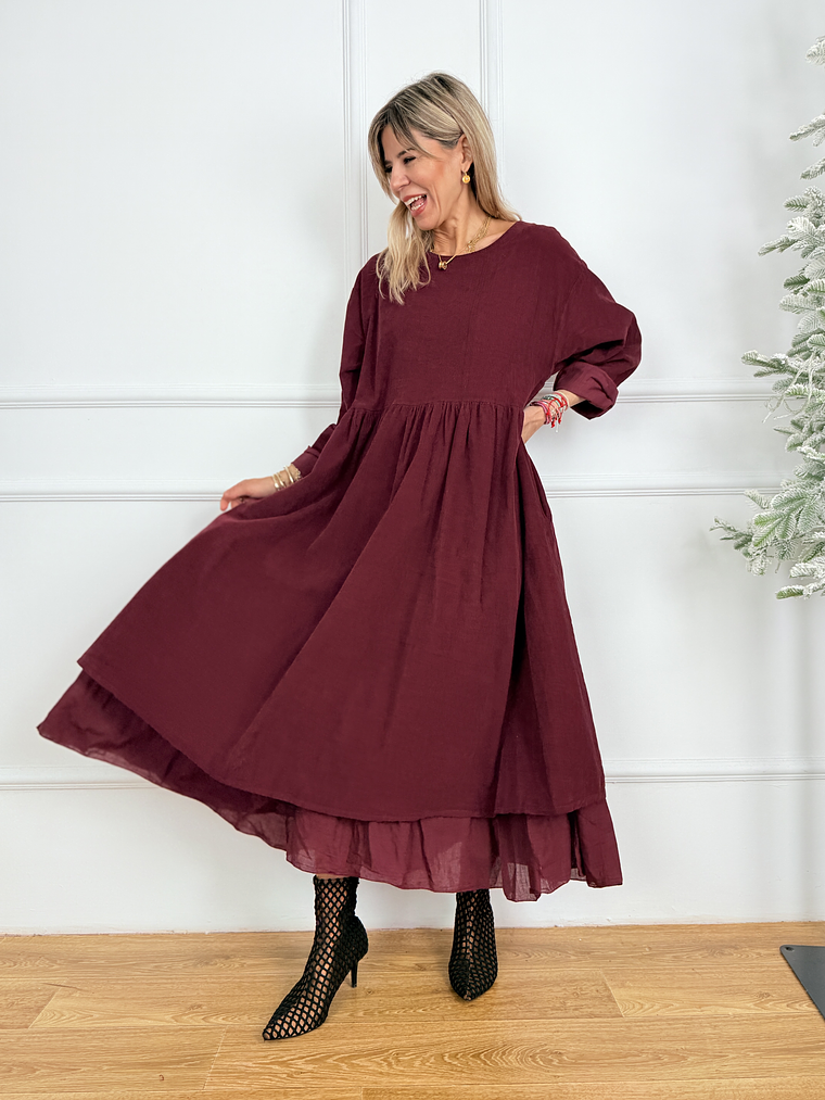 Zayley Dress 82155 Burgundy 2