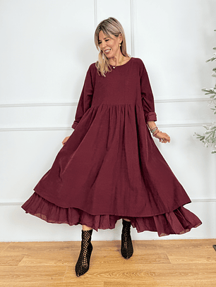 Zayley Dress 82155 Burgundy