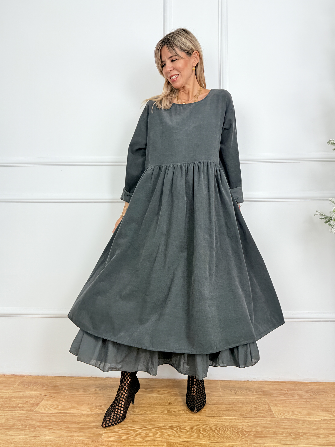 Zayley Dress 82155 Charcoal 1