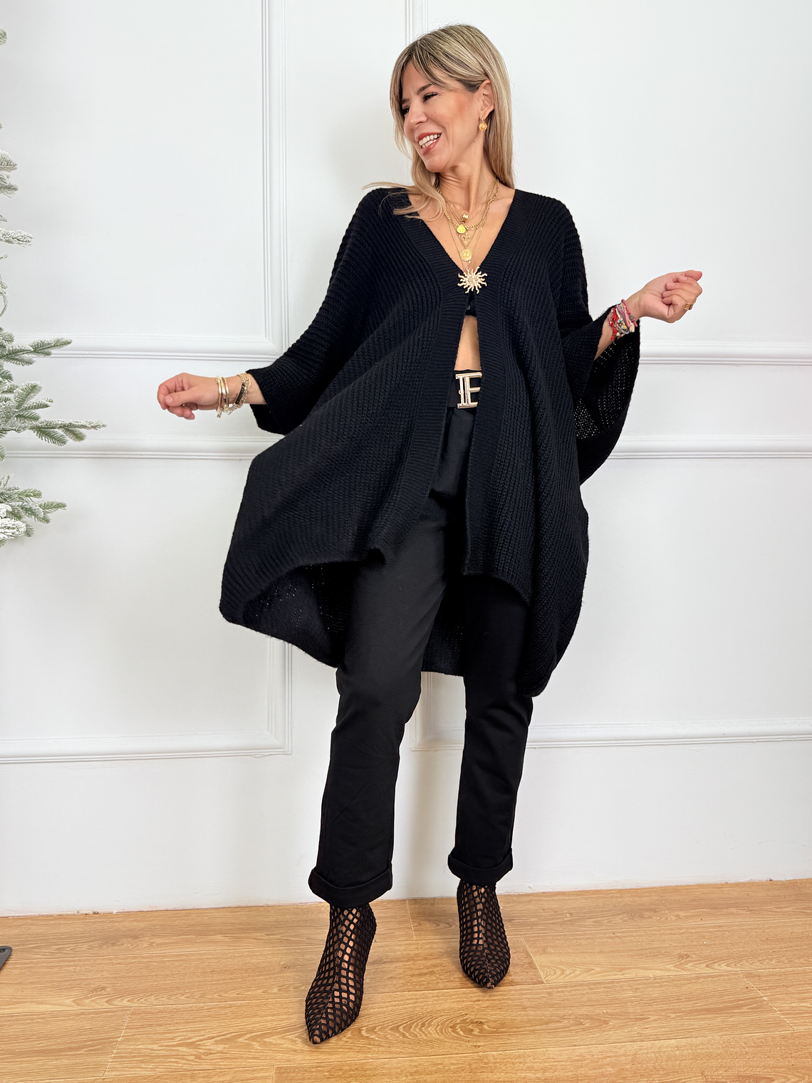Comfy Drape Cardigan 25070 Black 2