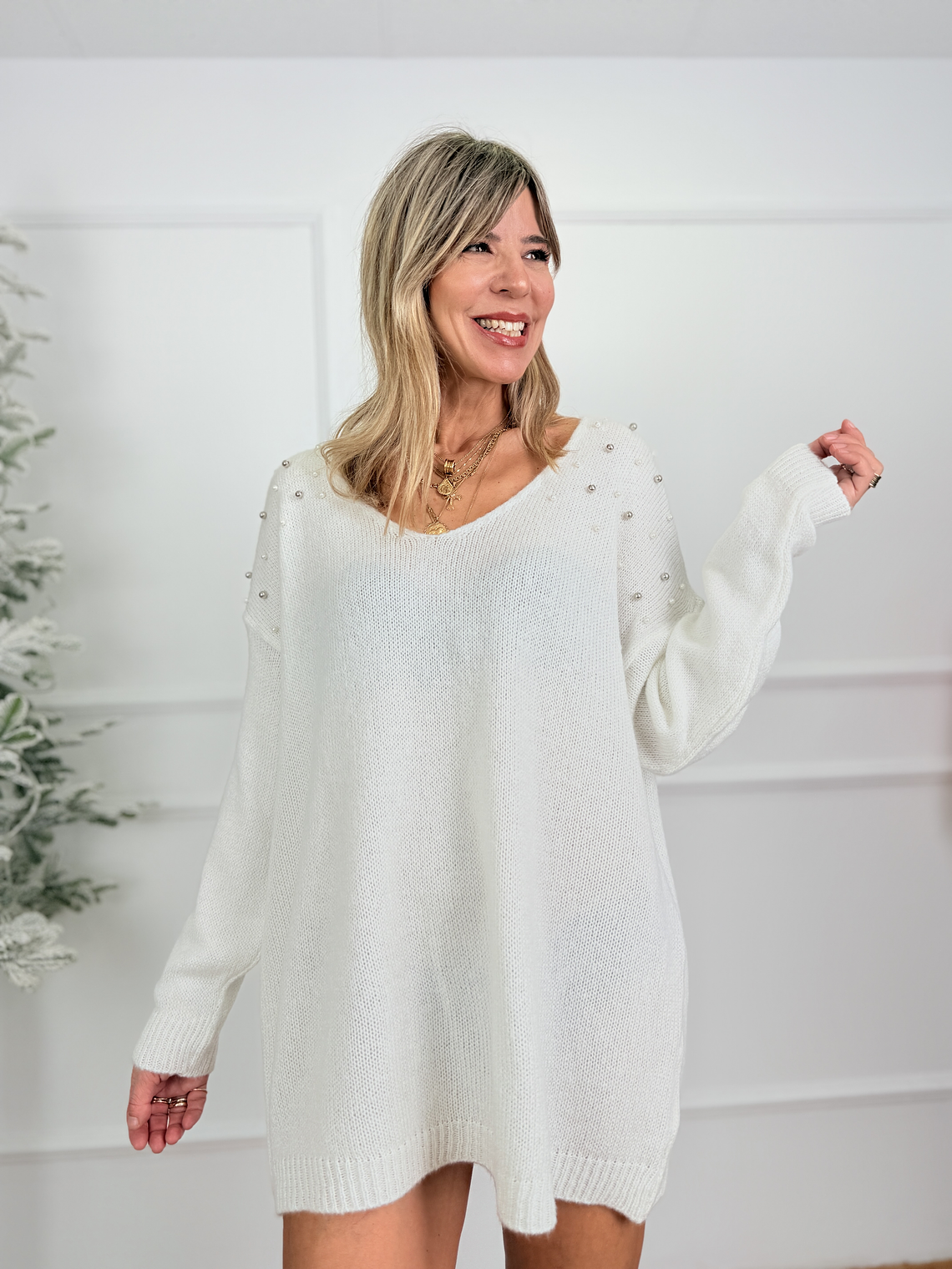 Sweet Pearl Sweater 25051 White  3