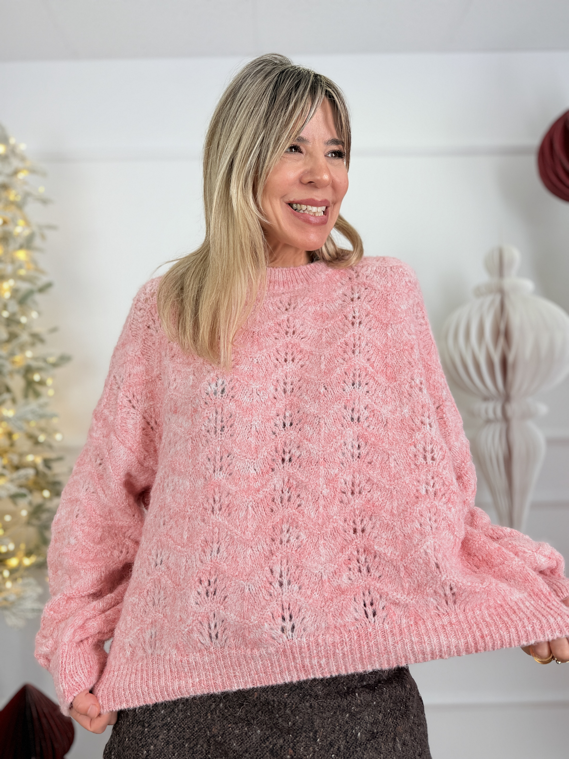 Venice Lace Knit 51097 Pink  1