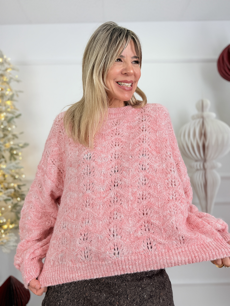 Venice Lace Knit 51097 Pink  1