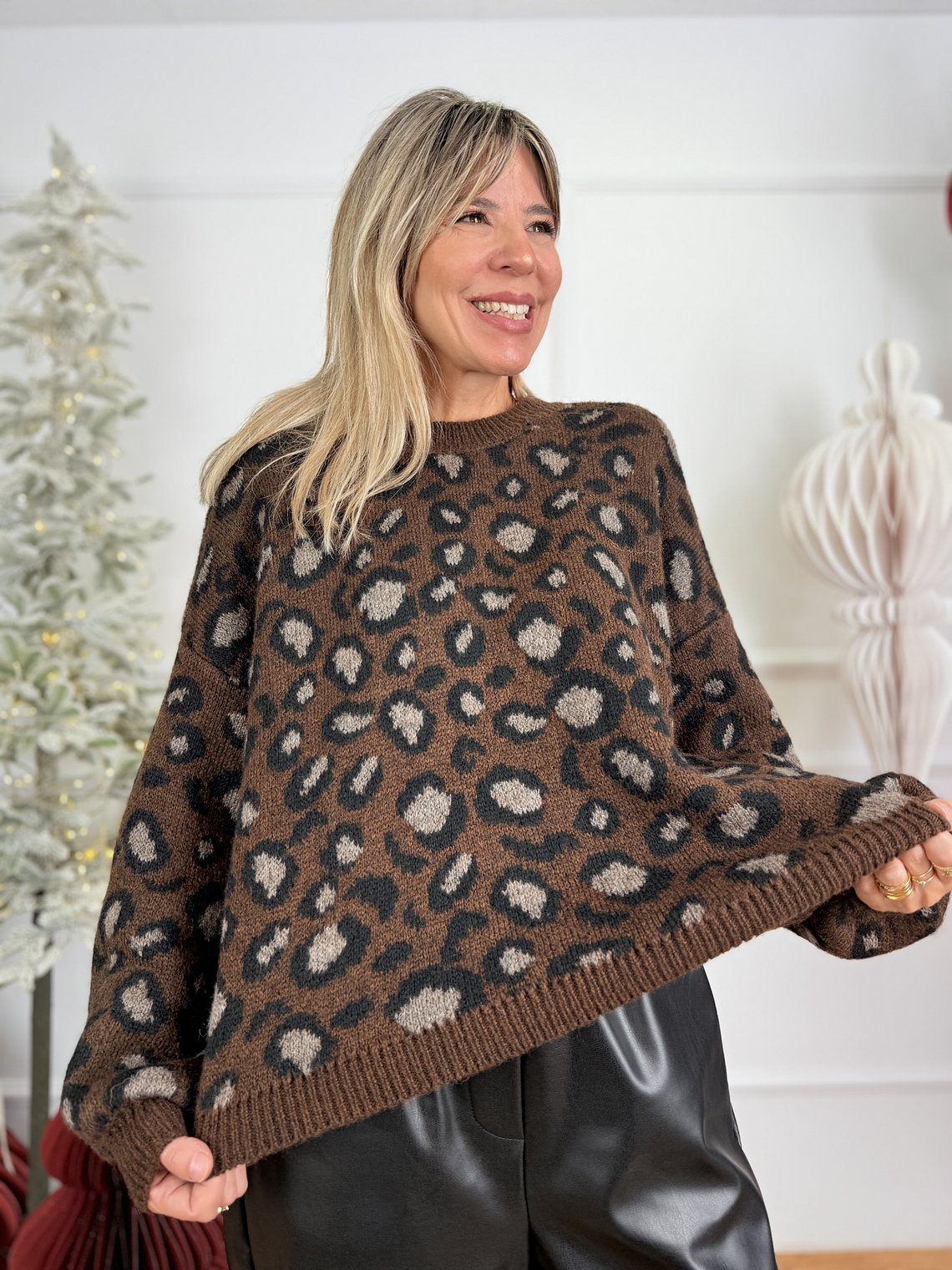 Snow Leopard Knit 5119 Brown  1