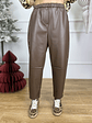 Bonded PU pants 6951 Brown  - thumbnail 3