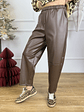 Bonded PU pants 6951 Brown  - thumbnail 4