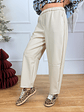 Bonded PU pants 6951 Latte  - thumbnail 4