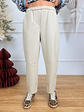 Bonded PU pants 6951 Latte  - thumbnail 3
