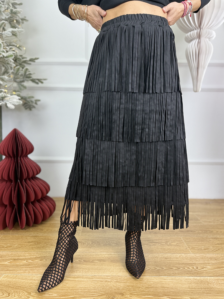 Fringes Skirt L5210 Black  2
