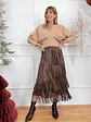 Fringes Skirt L5210 Brown  - thumbnail 1