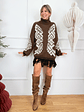 Azteca Sweater Dress 25870 Brown - thumbnail 2