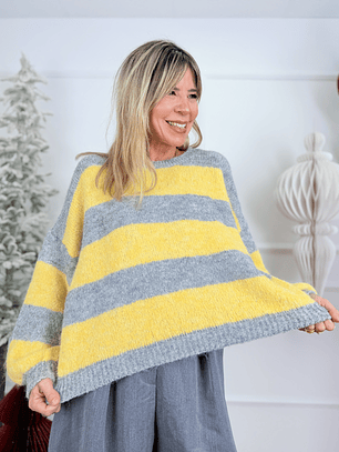 Charlie Sweater 51112 Yellow/Grey