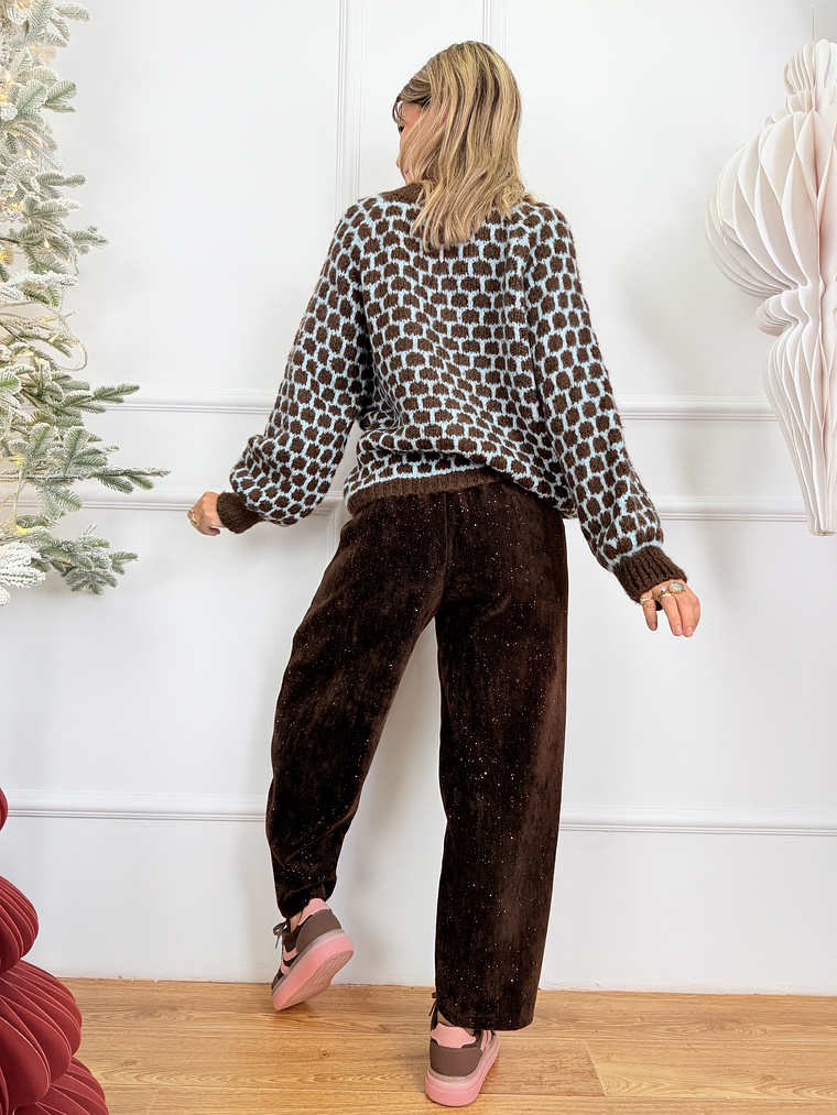 Shyla Cardigan 31935 Brown/Blue 4