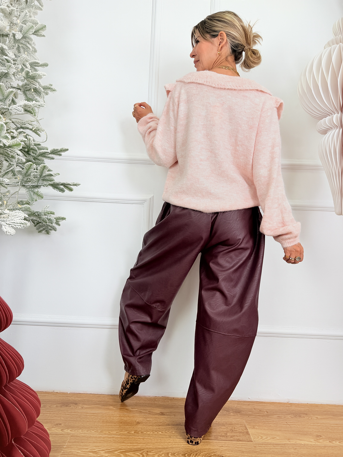 PLUS SIZE Aislinn Pants 6280 Eggplant 3