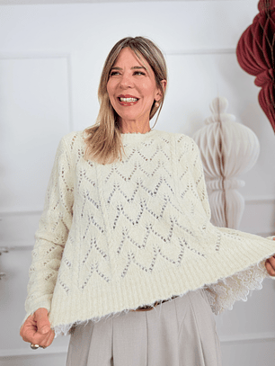 Isis Knit Lace Blouse  10066 ivory 