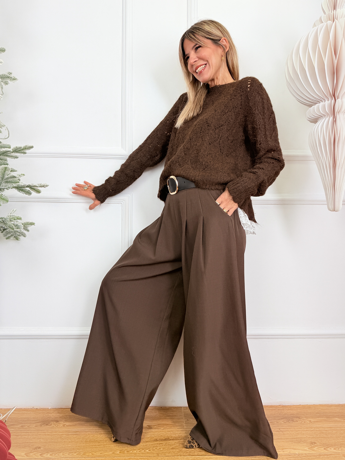 Liam Palazzo Pants 190115 Choco 2
