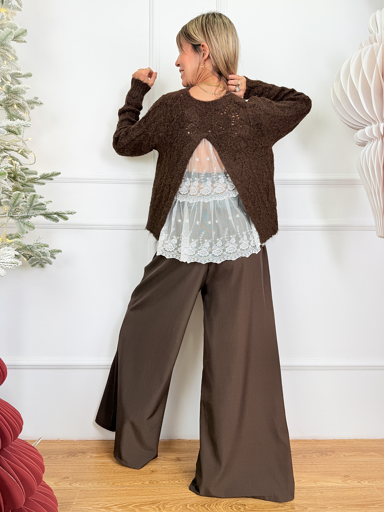 Liam Palazzo Pants 190115 Choco 3