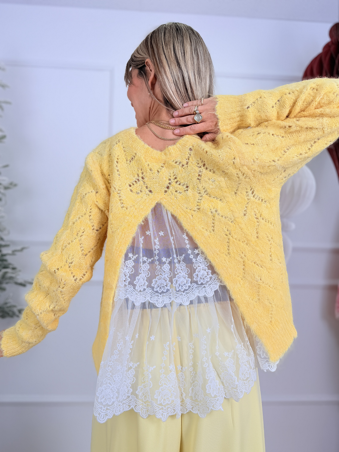 Isis Knit Lace Blouse  10066 Sunshine 2