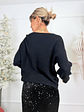 El V neck sweater BJ078 Black  - thumbnail 2