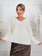 El V neck sweater BJ078 Ivory  - thumbnail 1