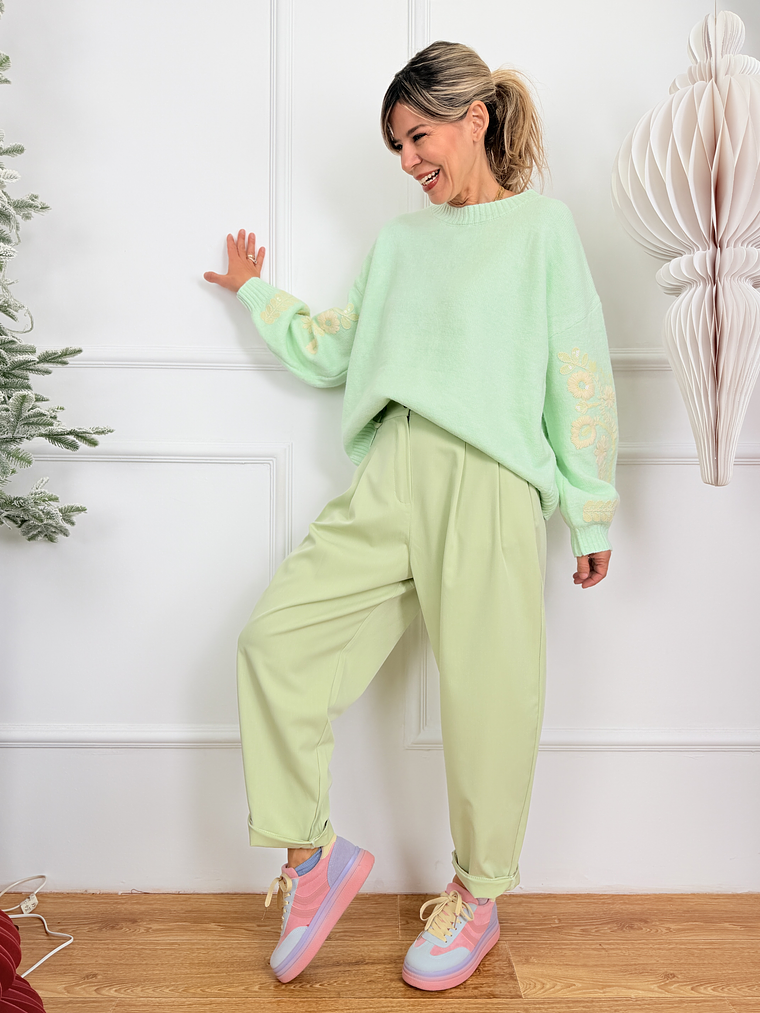 Ridge Sweater 8278 Pale Turquoise  3