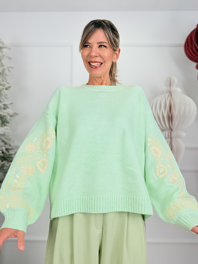 Ridge Sweater 8278 Pale Turquoise  1