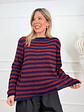 Cheshire Sweater 1002 Blue/Burgundy - thumbnail 1