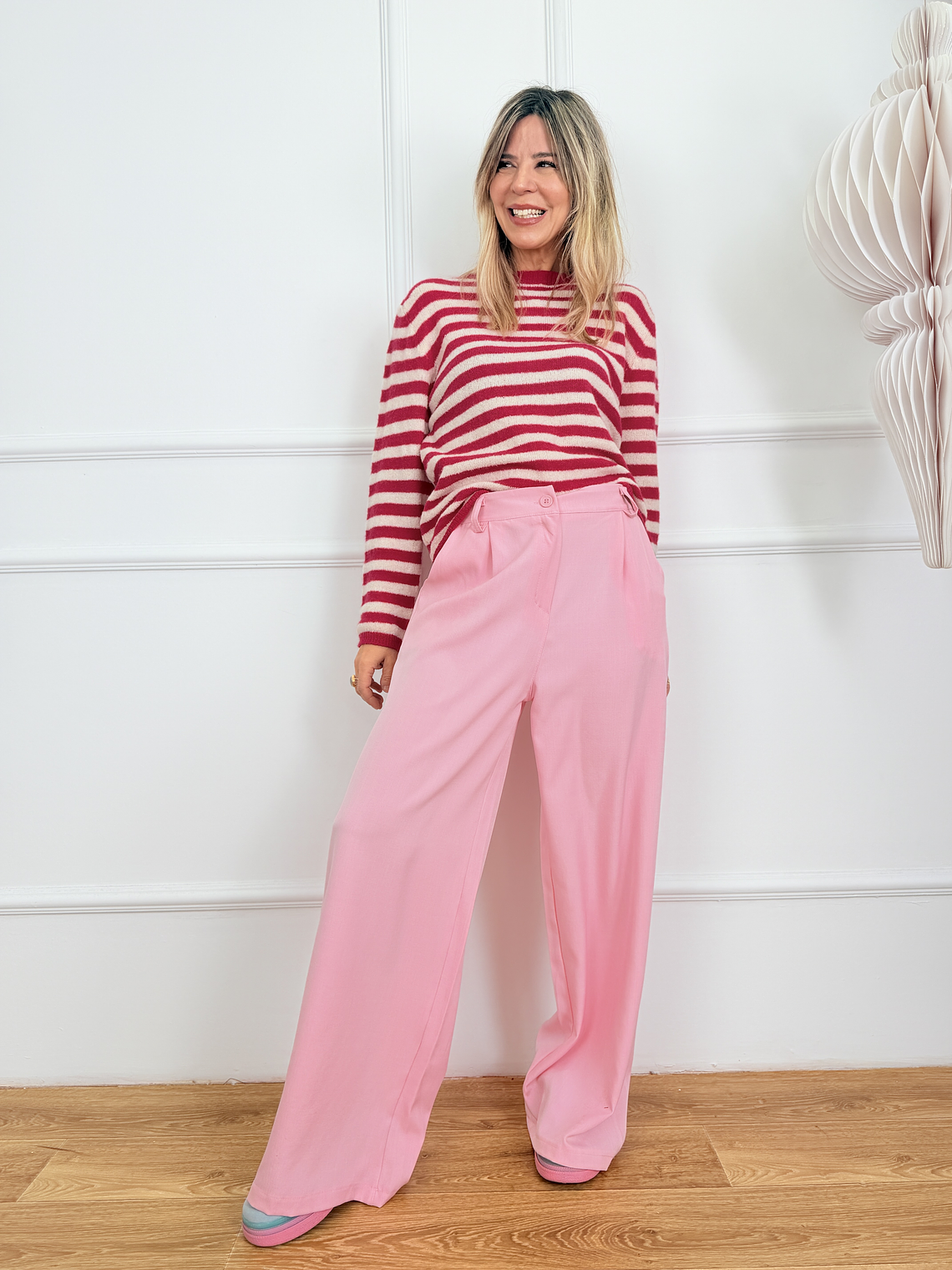 Cheshire Sweater 1002 Beige/Pink 2