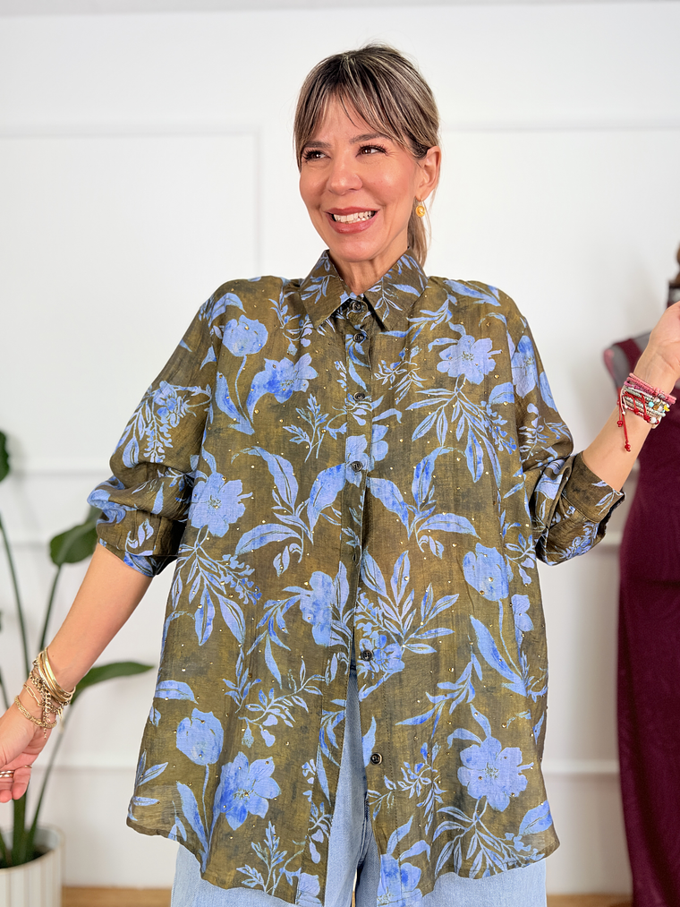 Sylas Shirt 4962600-74 Green/Blue 1