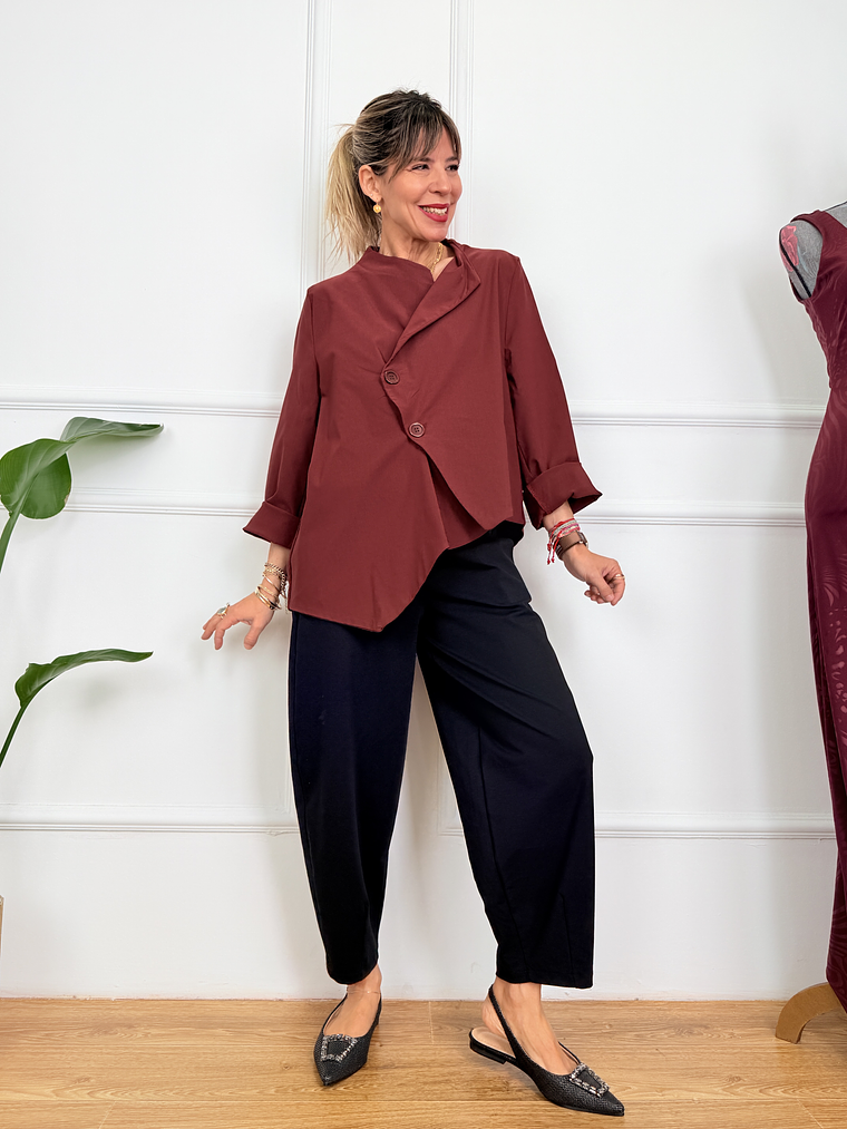 Greek Cozy Cardigan 4923 Wine 3