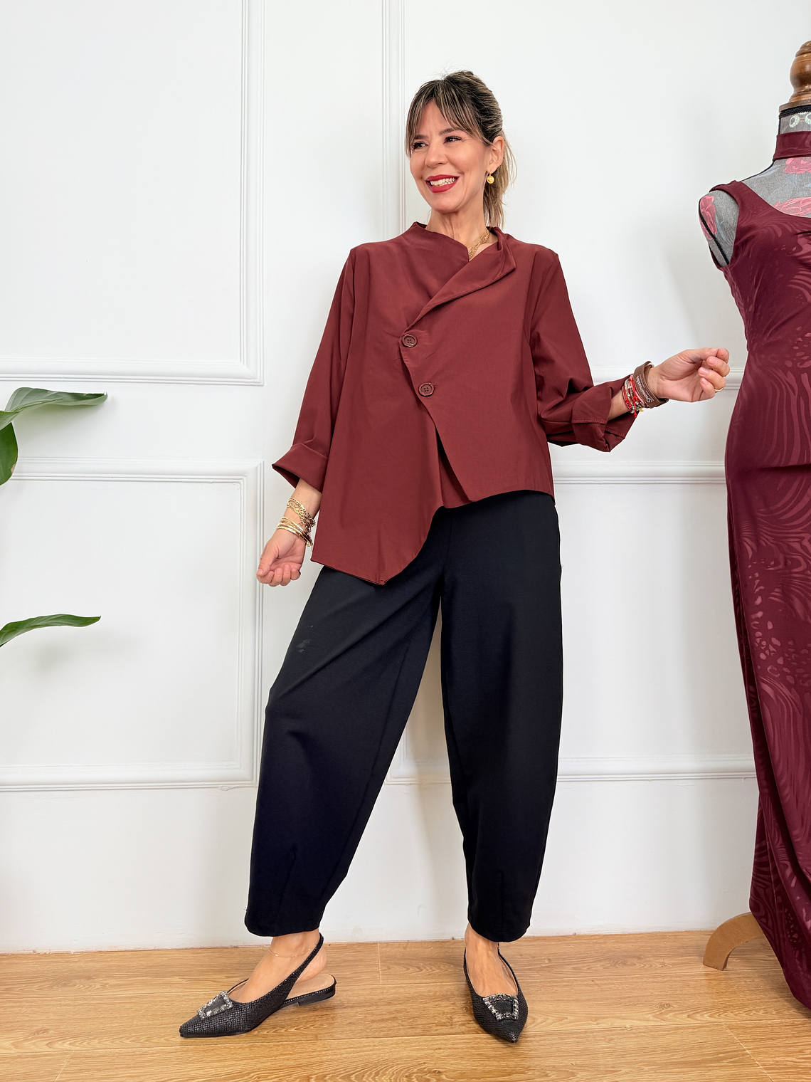 Greek Cozy Cardigan 4923 Wine 2