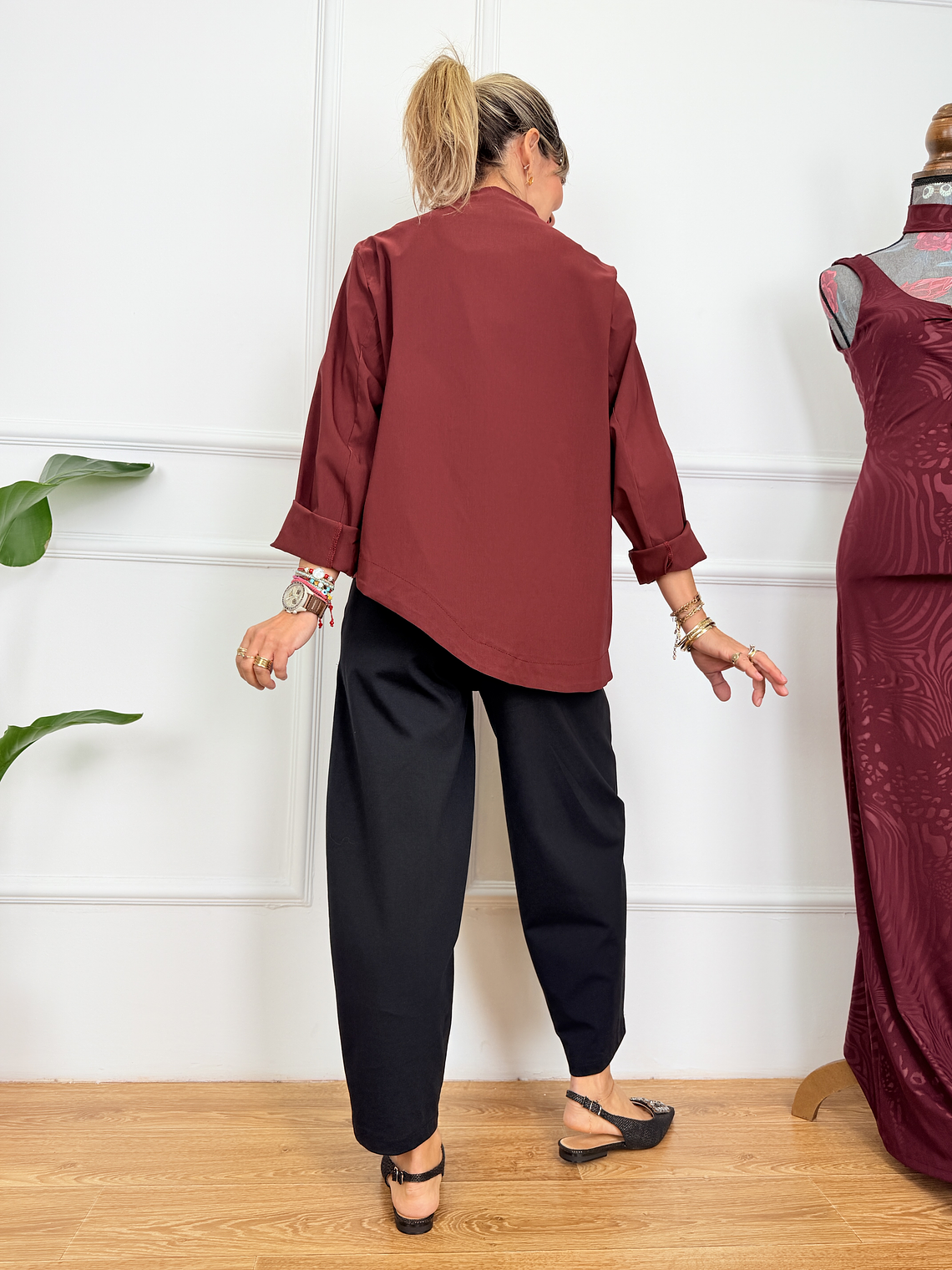 Greek Cozy Cardigan 4923 Wine 4