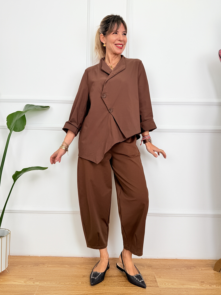 Greek Cozy Cardigan 4923 Choco 2