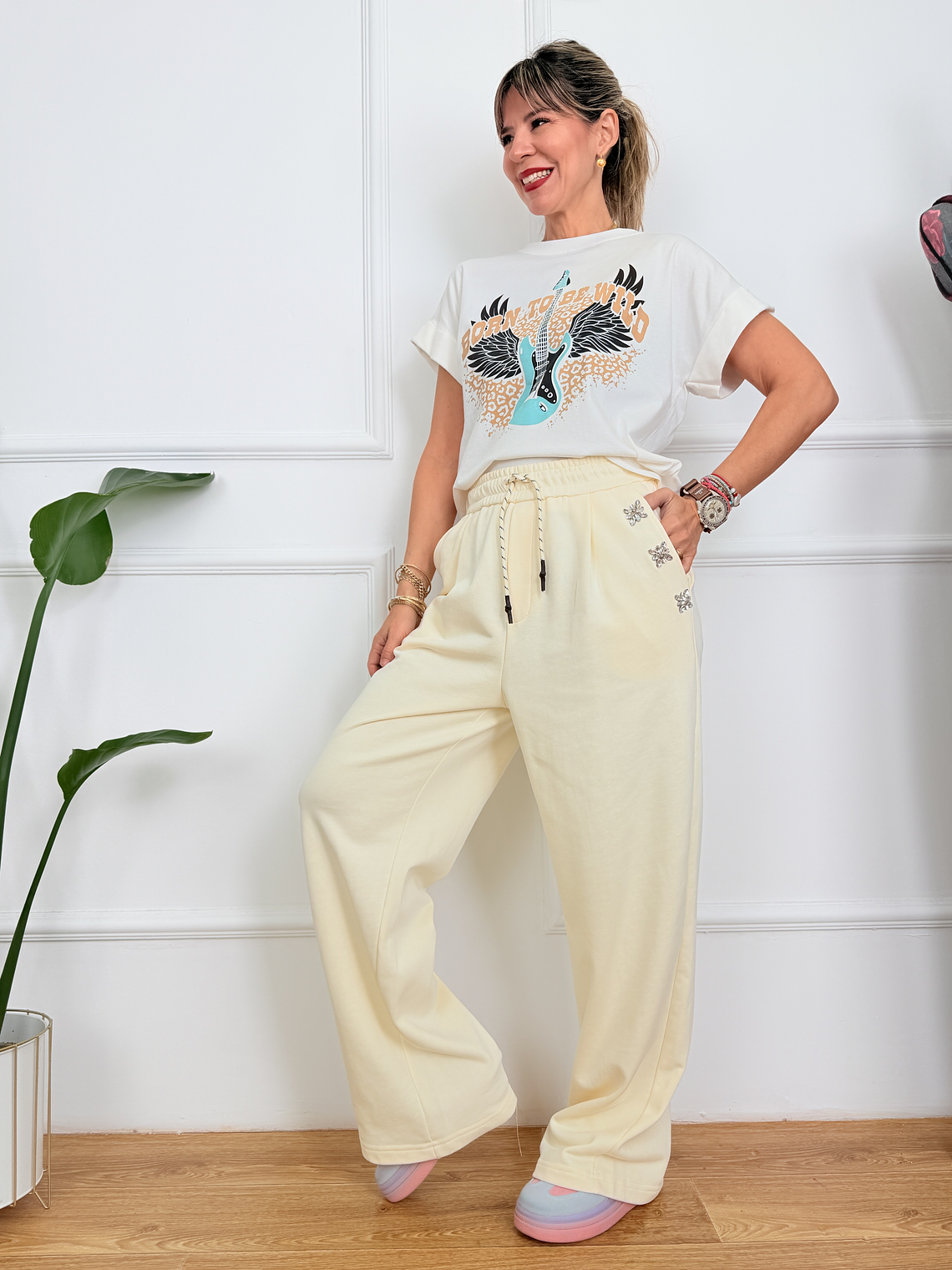 Flower Muse MF15D831 Pants Beige 2