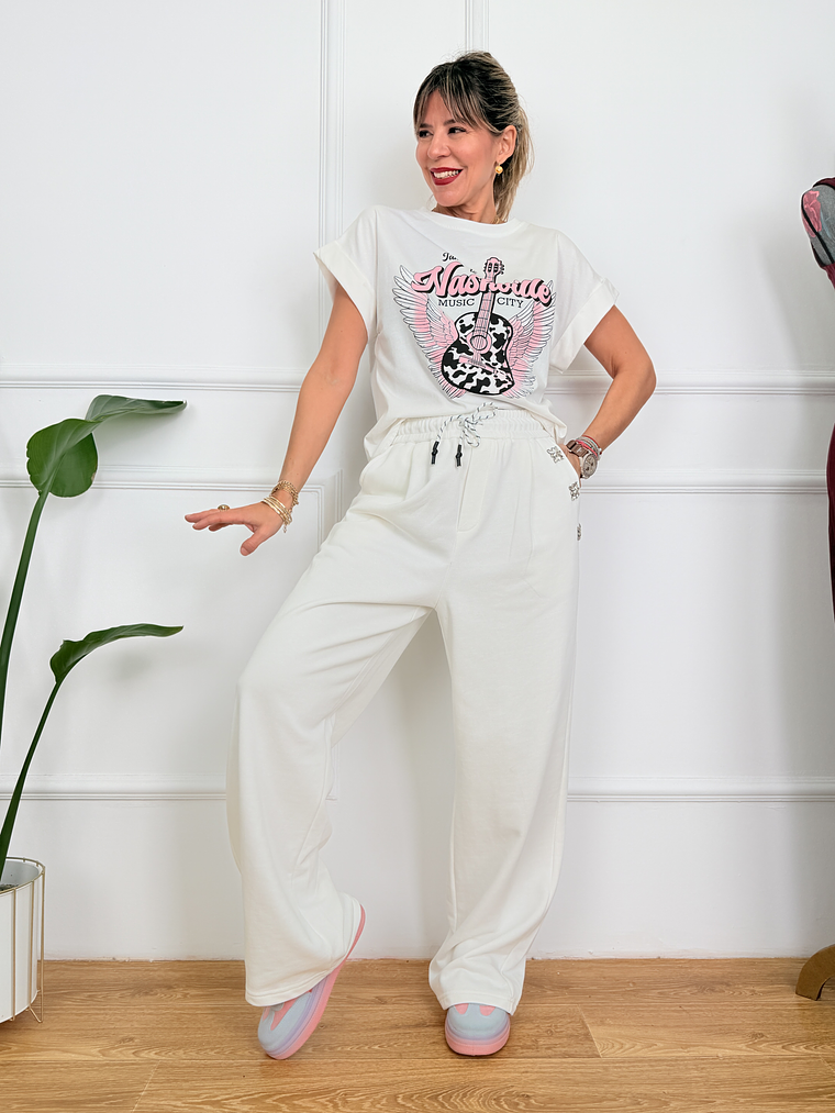 Flower Muse MF15D831 Pants White 1