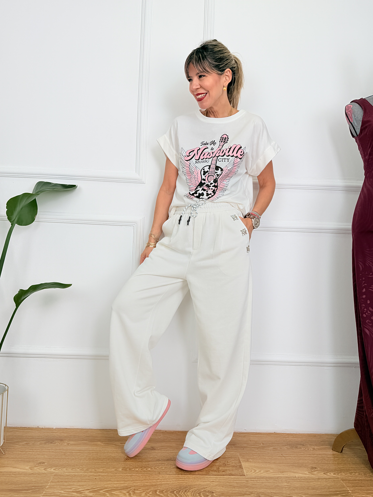 Flower Muse MF15D831 Pants White 2