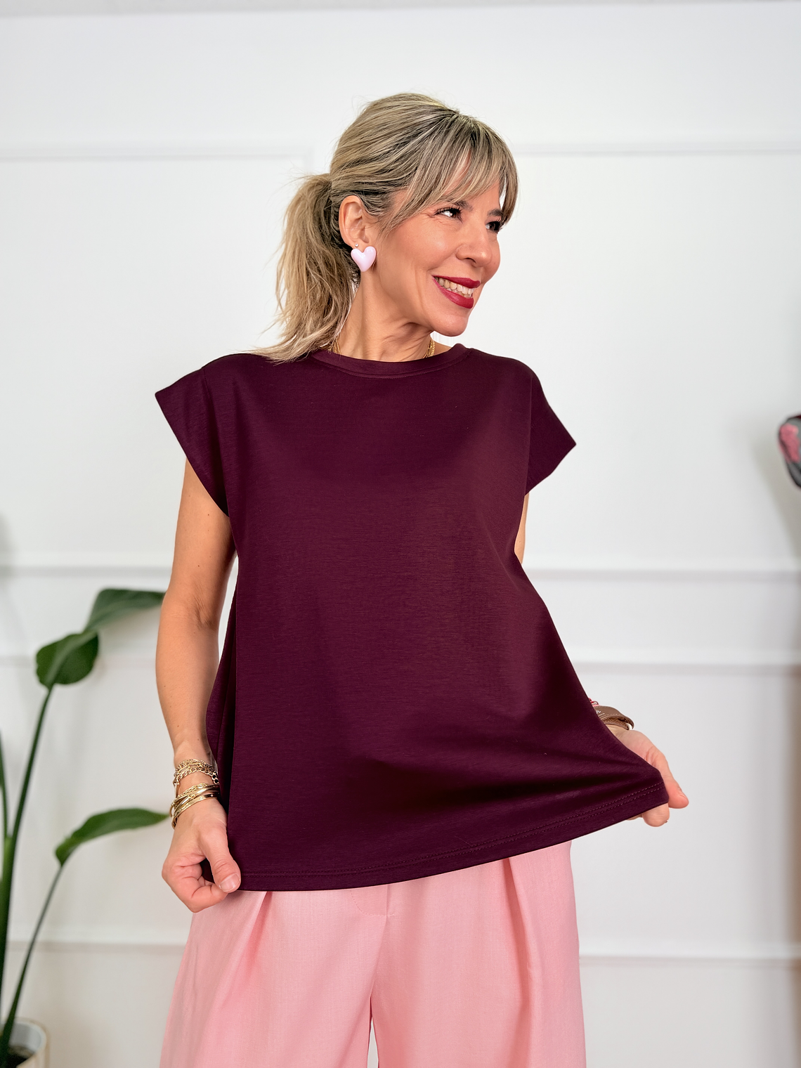 Opulent T-shirt P2121 Burgundy 1