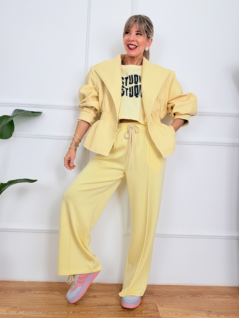 Leather Jacket PU10331-1 Jaune 4