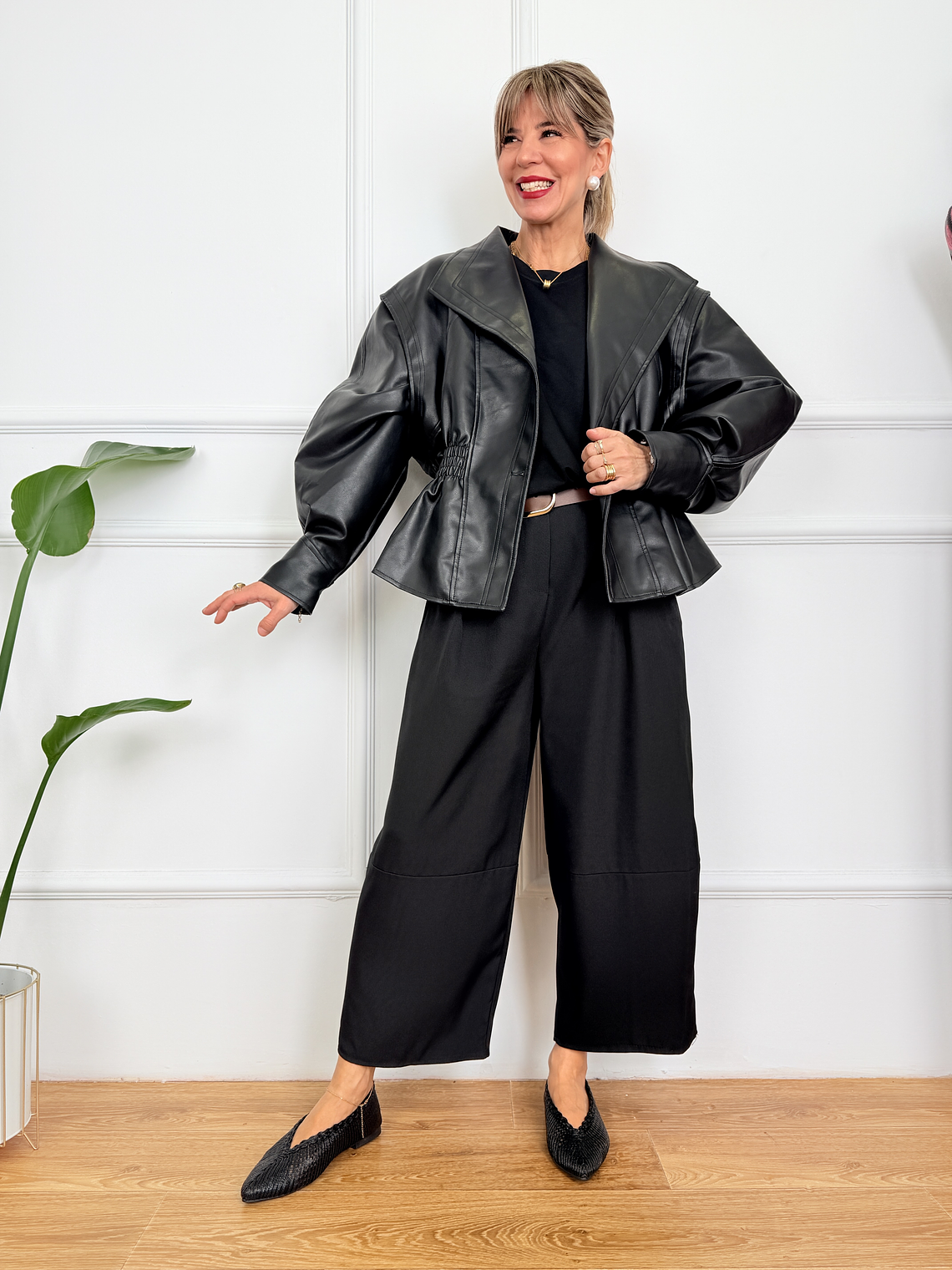 Leather Jacket PU10331-1 Black 4