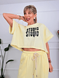 H12811 Crop T-Shirt Yellow - thumbnail 1