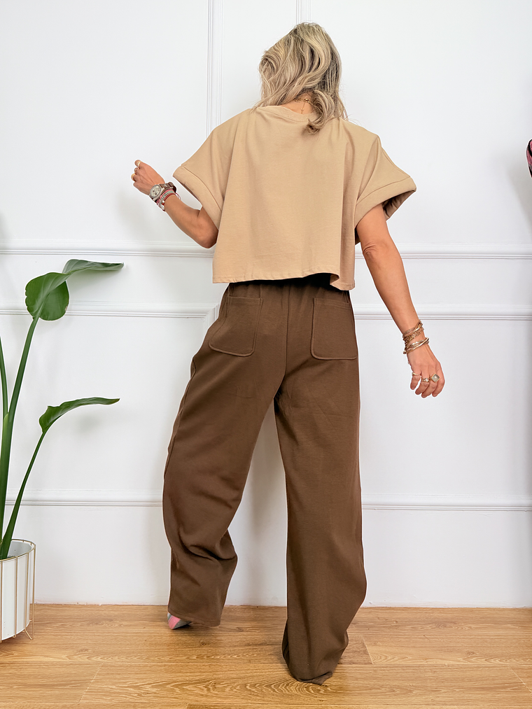 H12811 Crop T-Shirt Sand  4