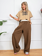 H12811 Crop T-Shirt Sand  - thumbnail 2