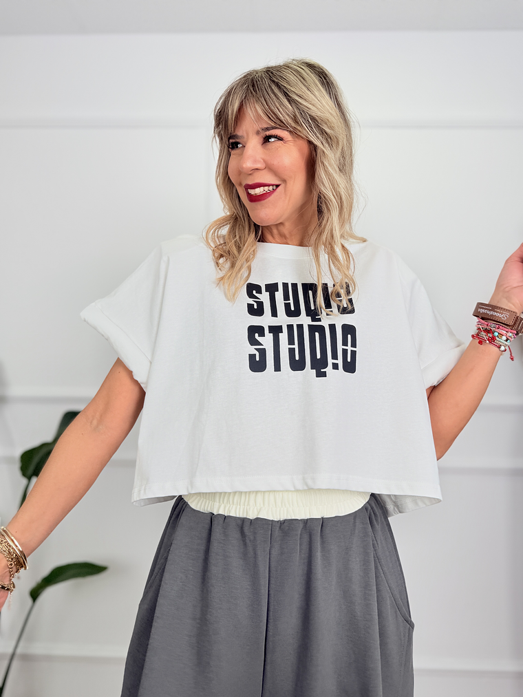 H12811 Crop T-Shirt White  1