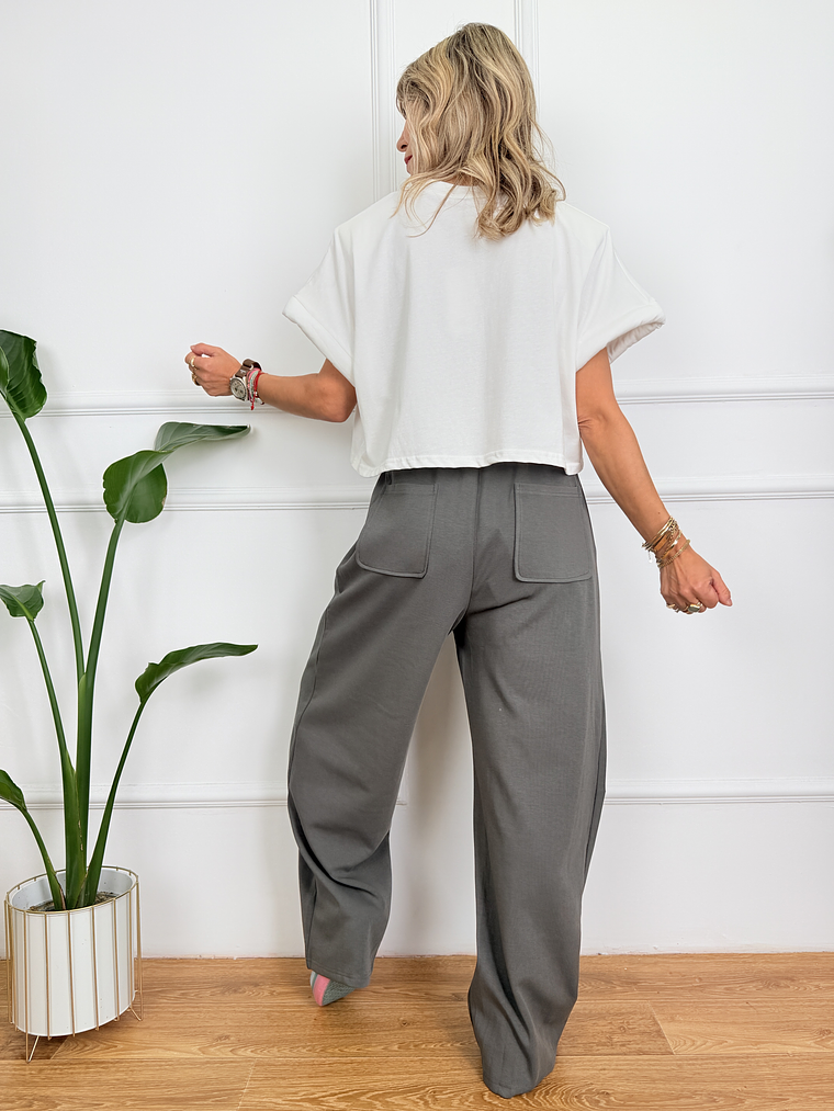 H12811 Crop T-Shirt White  4