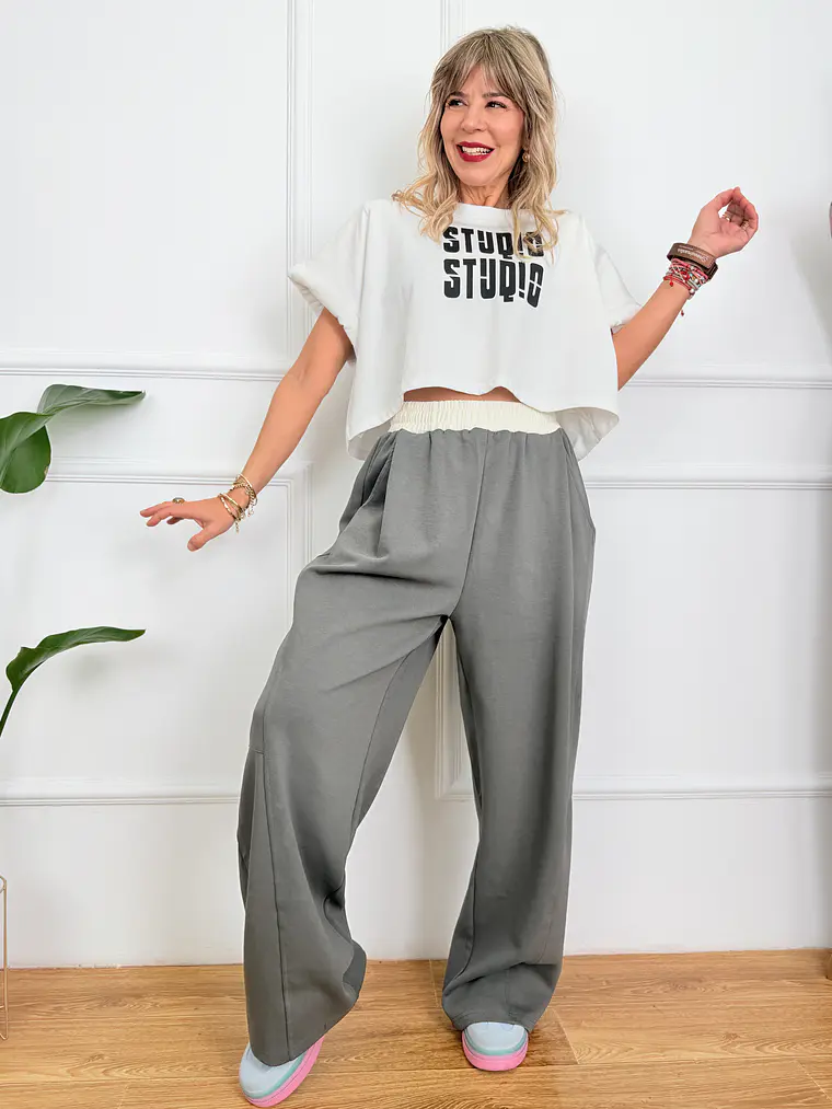 POLARÉ Pants MBX15719 Grey 1
