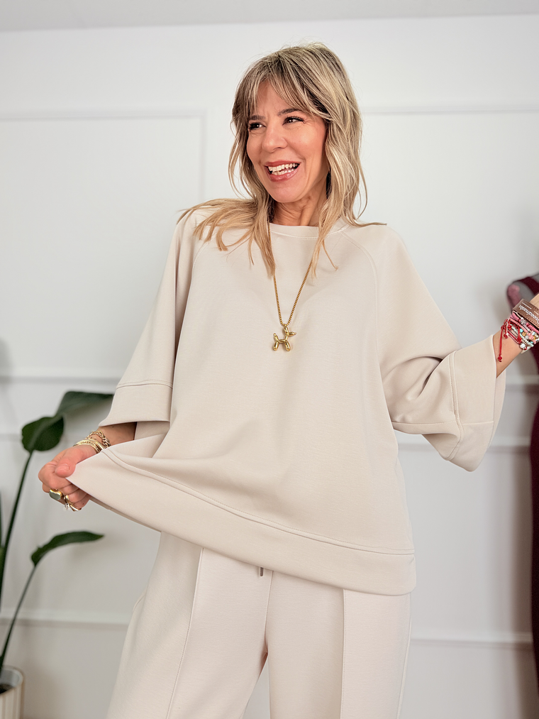 Velour Blouse 3512 Beige 1