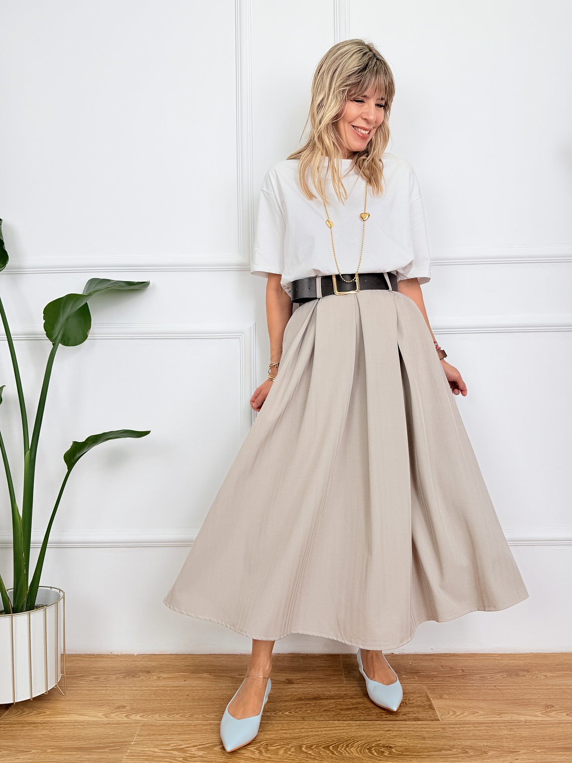Simple Her Skirt Beige 81299  2