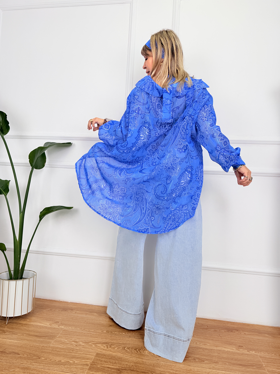 Imelda Floral Shirt 58271  Light Blue  4