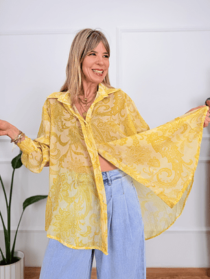 Imelda Floral Shirt 58271  Yellow